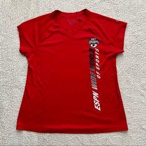 Champion Disney ESPN Wide World of Sports Workout Red T-shirt Top XL